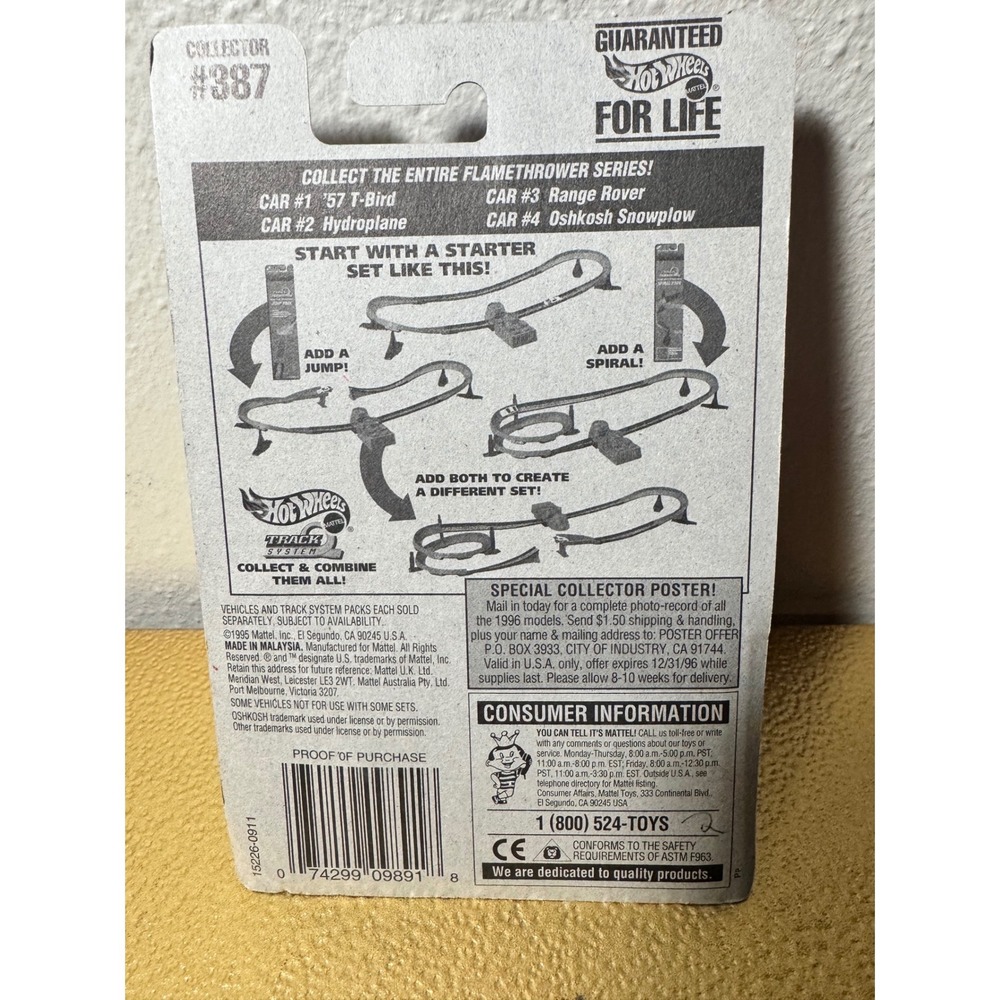 Hot Wheels Oshkosh‎ Snowplow Flamethrower Series 4 Black Collector 387 1996 - Picture 2 of 2